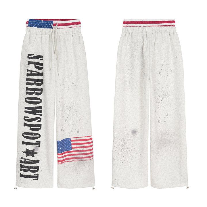3-6-5.shop USA Flag Print Street Sweatpants