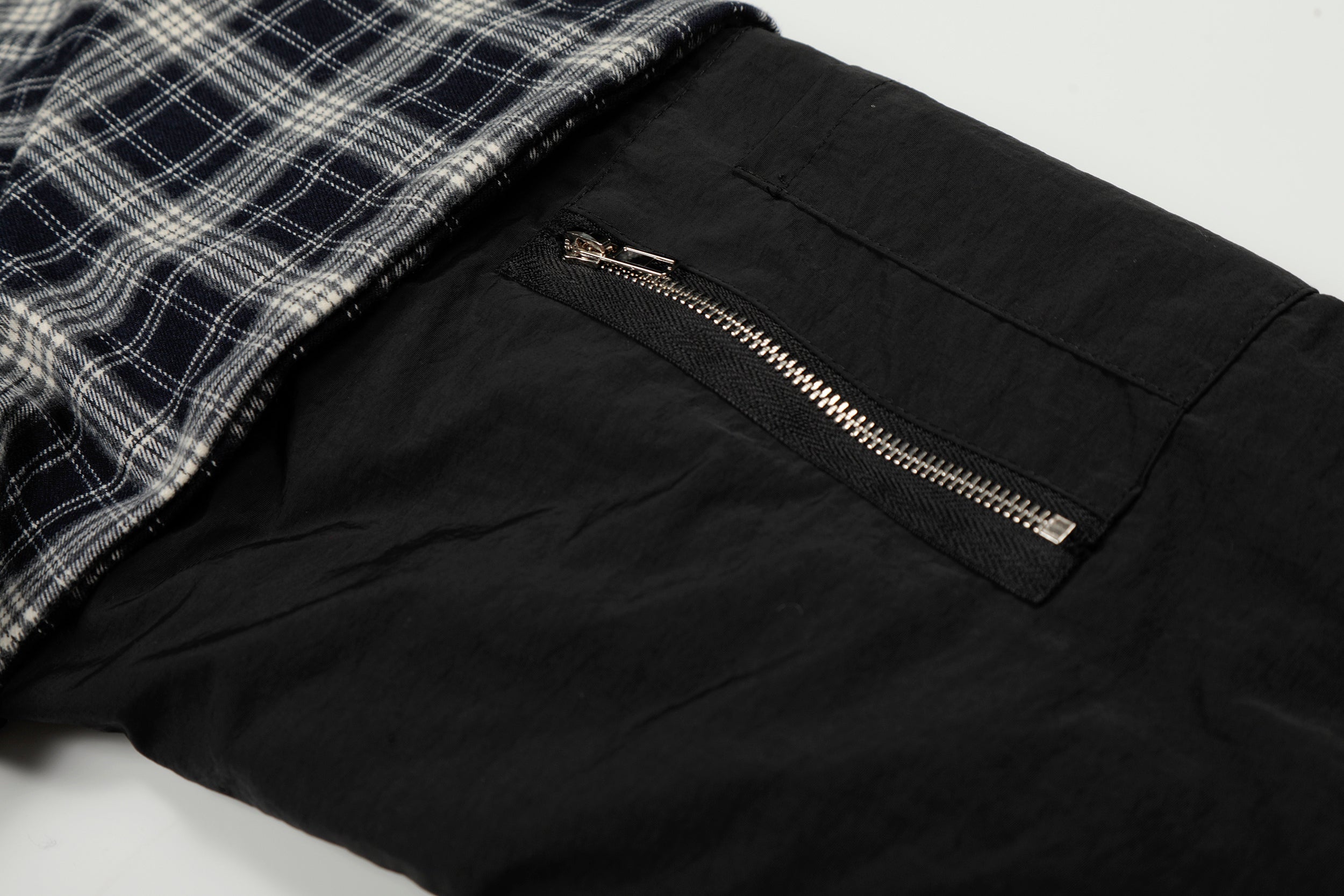 3-6-5.shop Plaid Hybrid Bomber Jacket