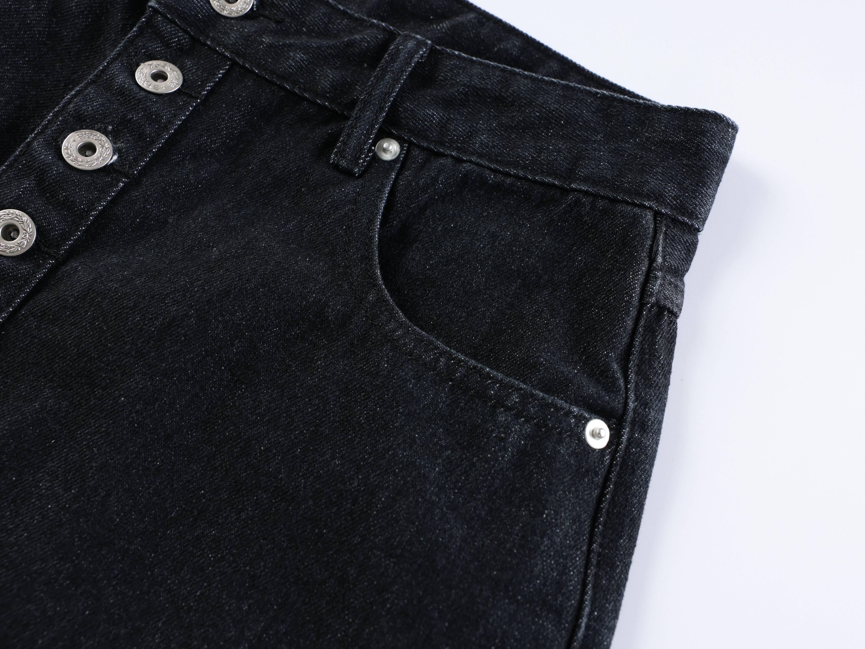 3-6-5.shop “Arc Button Wide Denim Shorts”