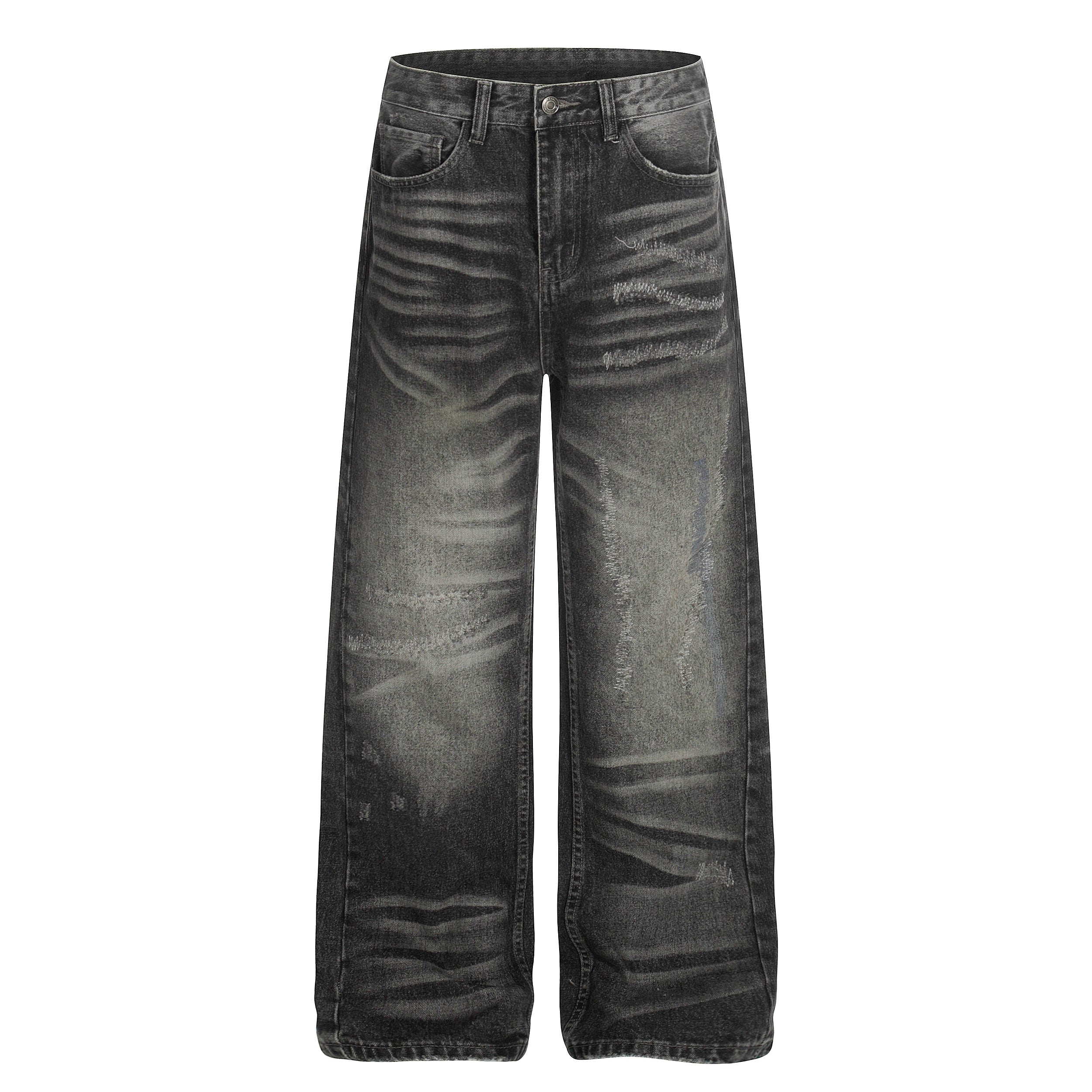 3-6-5.shop Washed Distressed Denim Pants