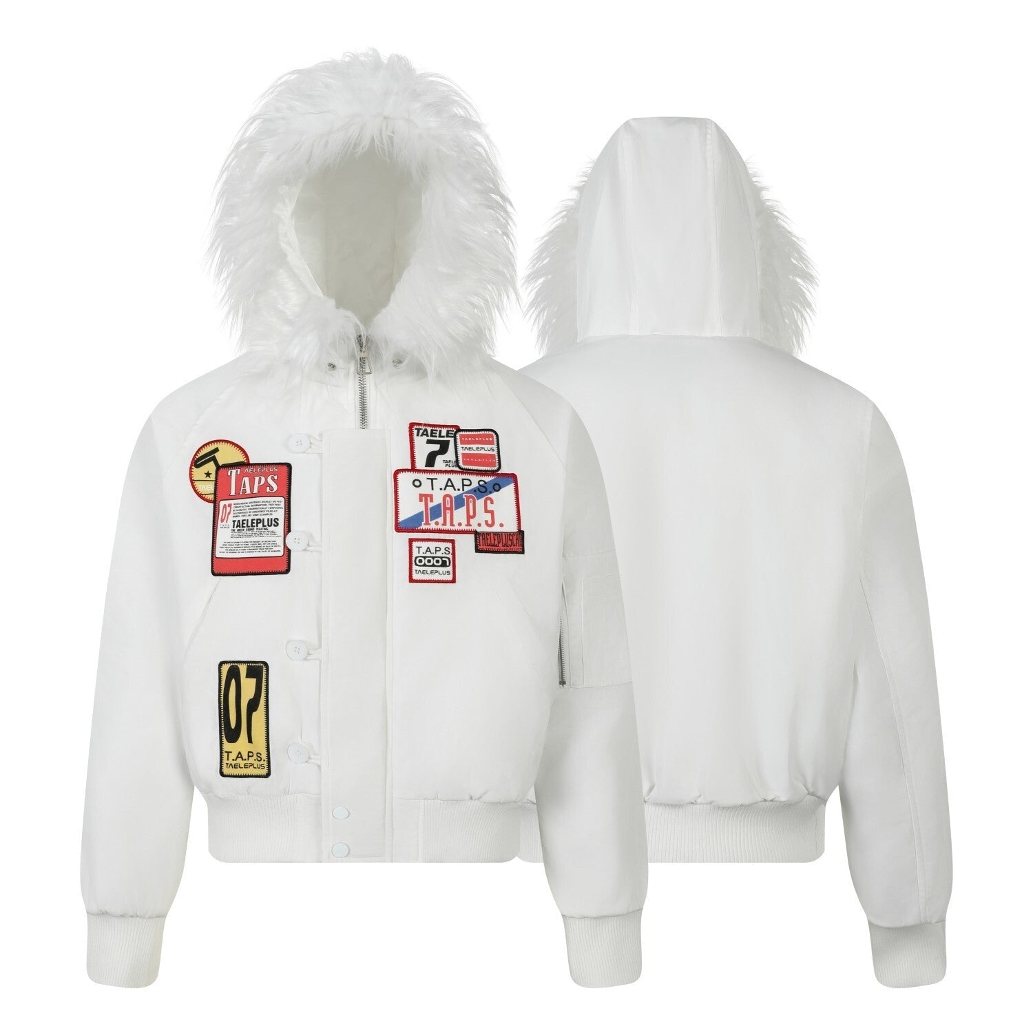 3-6-5.shop Faux Fur Hooded Bomber Jacket