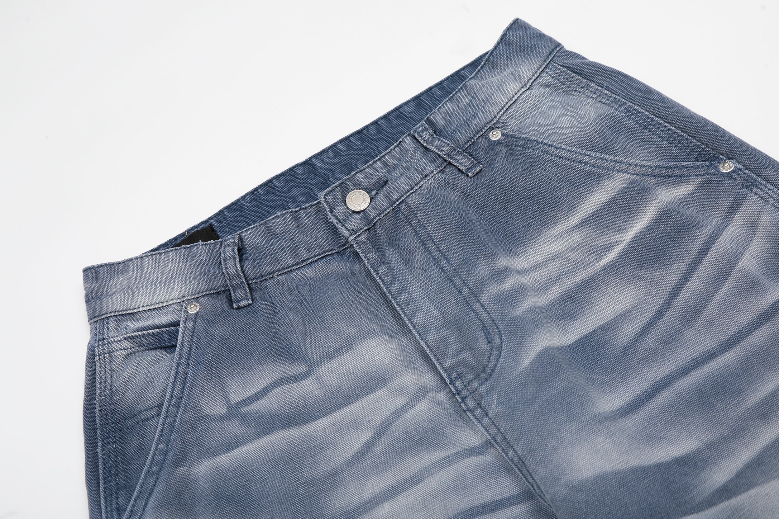 3-6-5.shop Washed Wrinkle Effect Denim Jeans