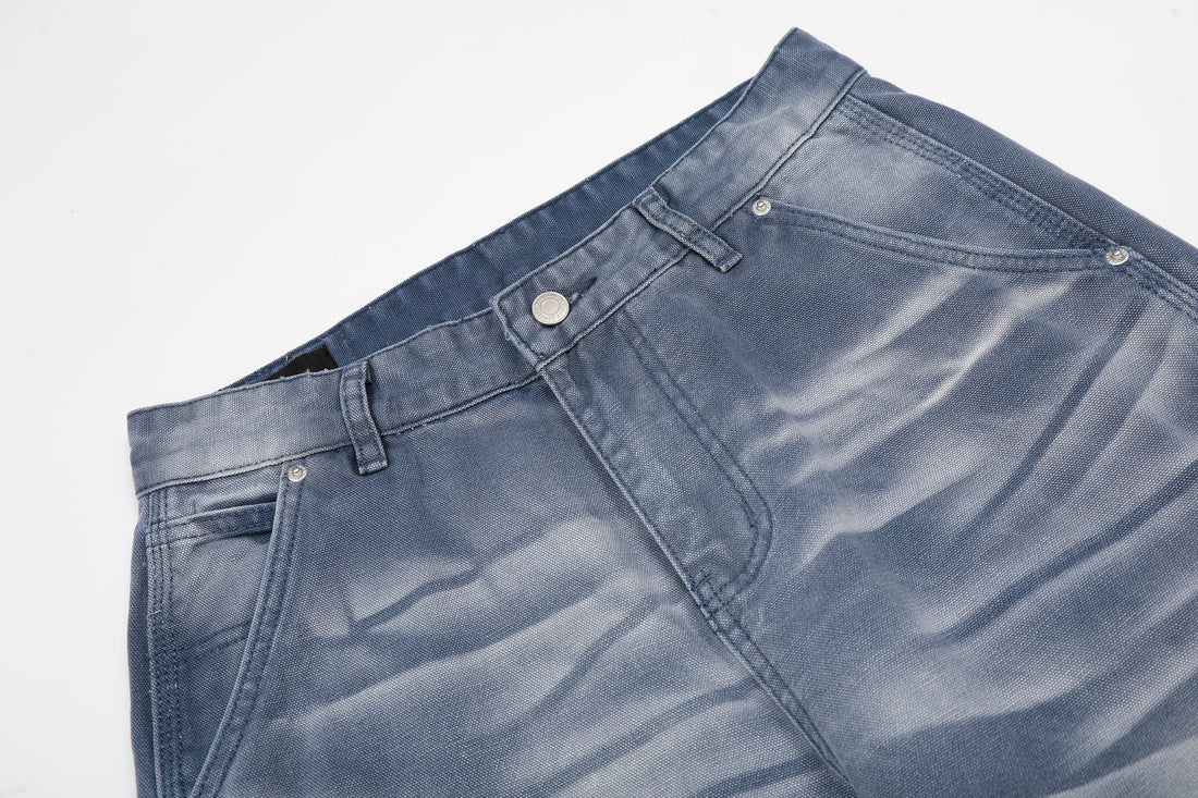 3-6-5.shop Washed Wrinkle Effect Denim Jeans