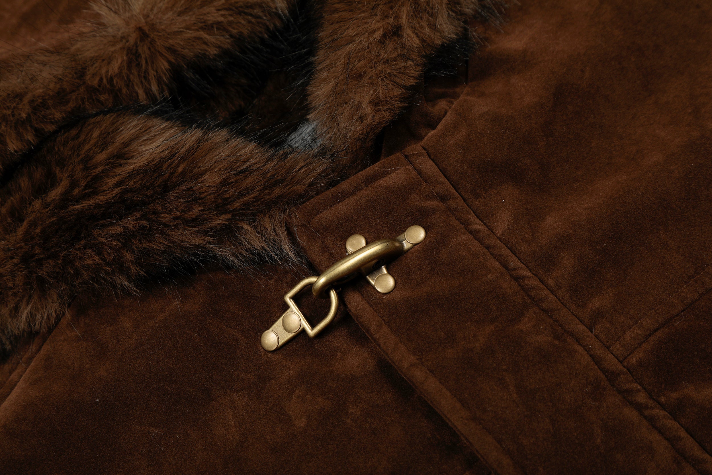 3-6-5.shop Faux Suede Fur-Lined Jacket