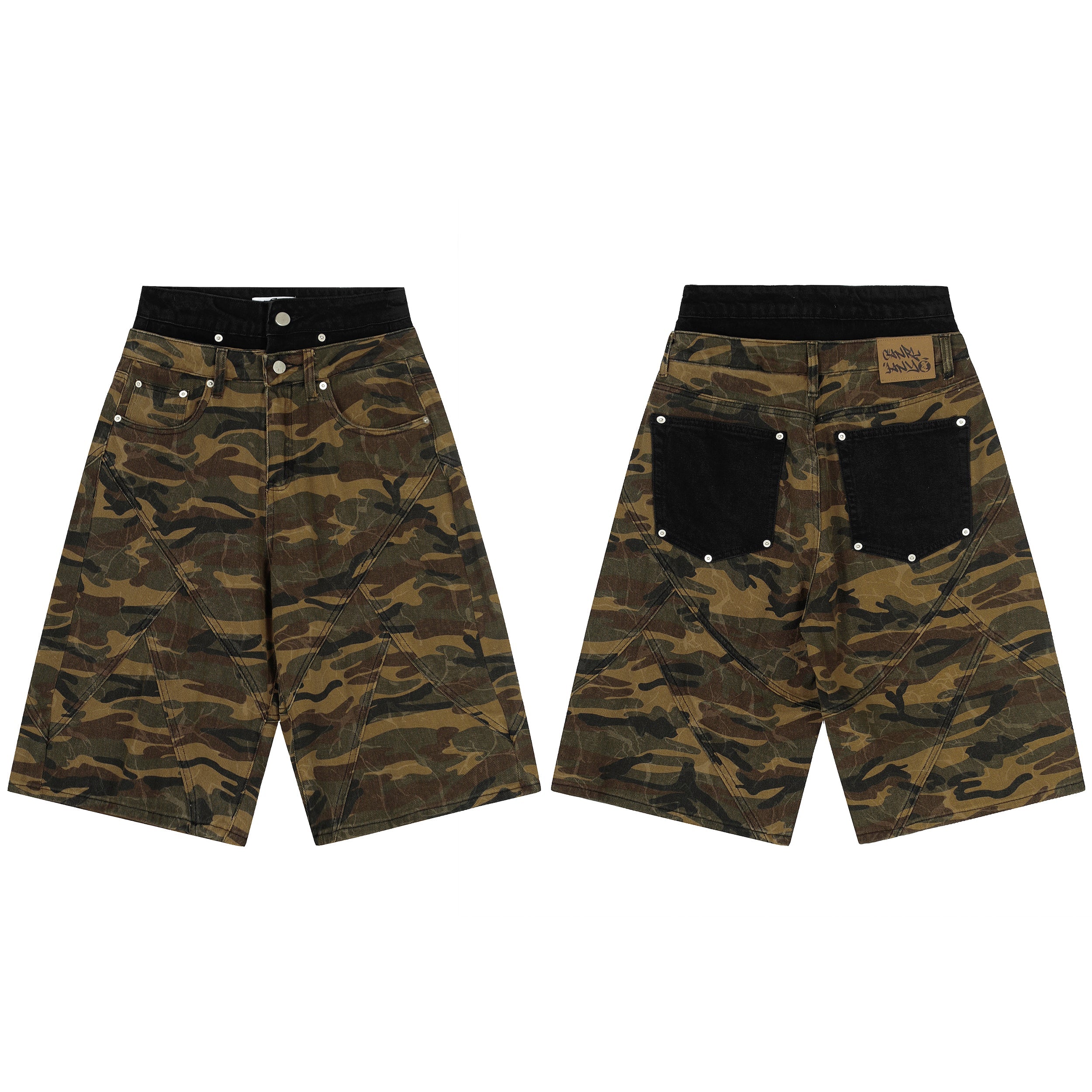 3-6-5.shop Camo Panel Cargo Shorts