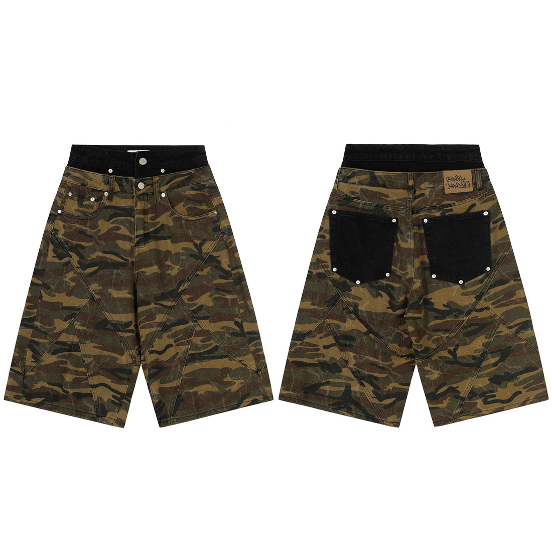 3-6-5.shop Camo Panel Cargo Shorts
