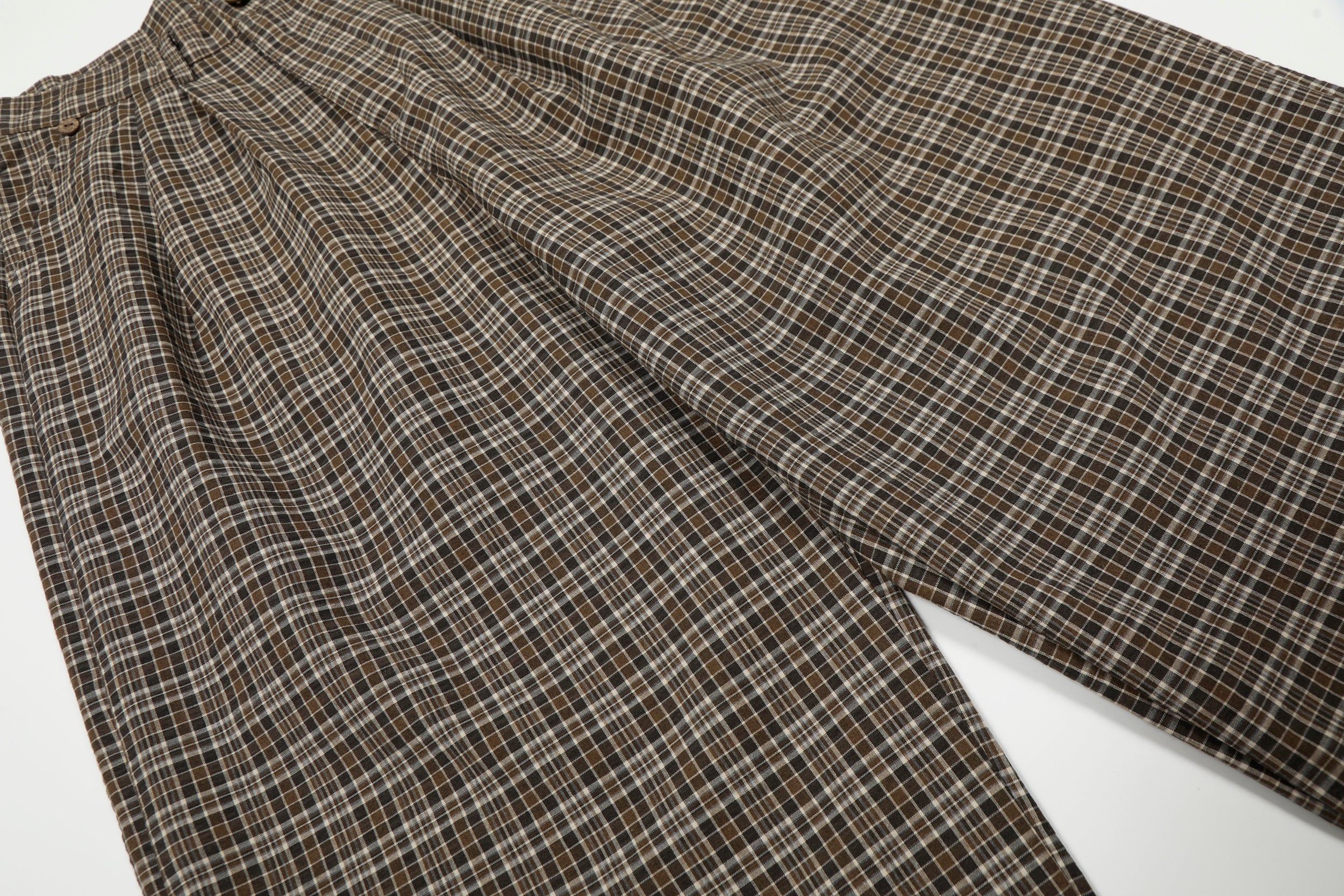 3-6-5.shop Vintage Check Wide-Leg Pants