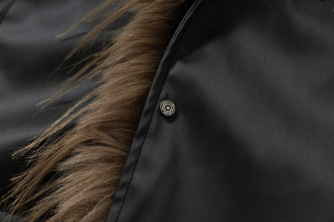 3-6-5.shop Faux-Leather Fur Trim Jacket