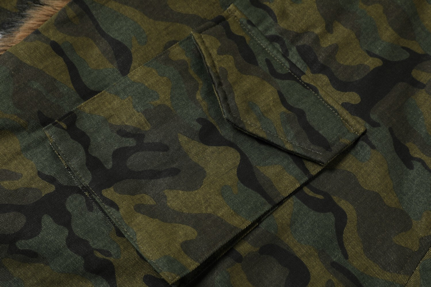 3-6-5.shop Camo Fur-Lined Jacket