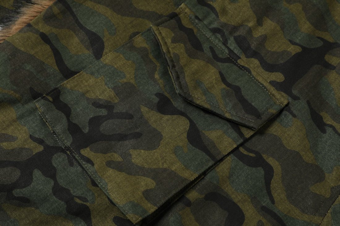 3-6-5.shop Camo Fur-Lined Jacket