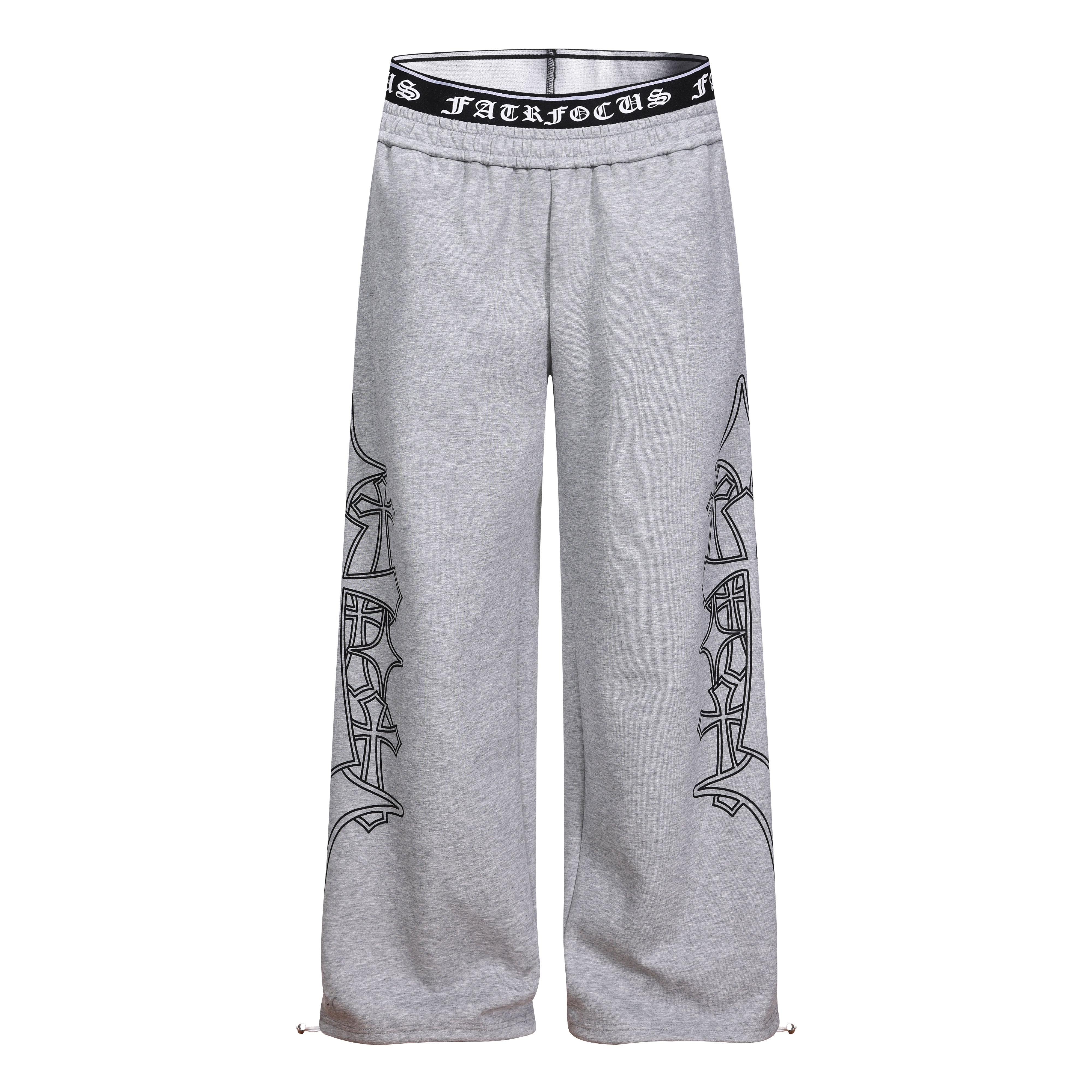 3-6-5.shop Gothic Outline Wide-Leg Sweatpants