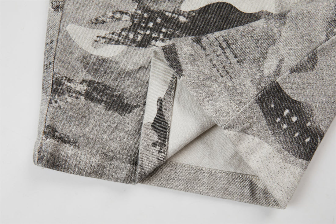 3-6-5.shop Camo Panelled Wide-Leg Pants