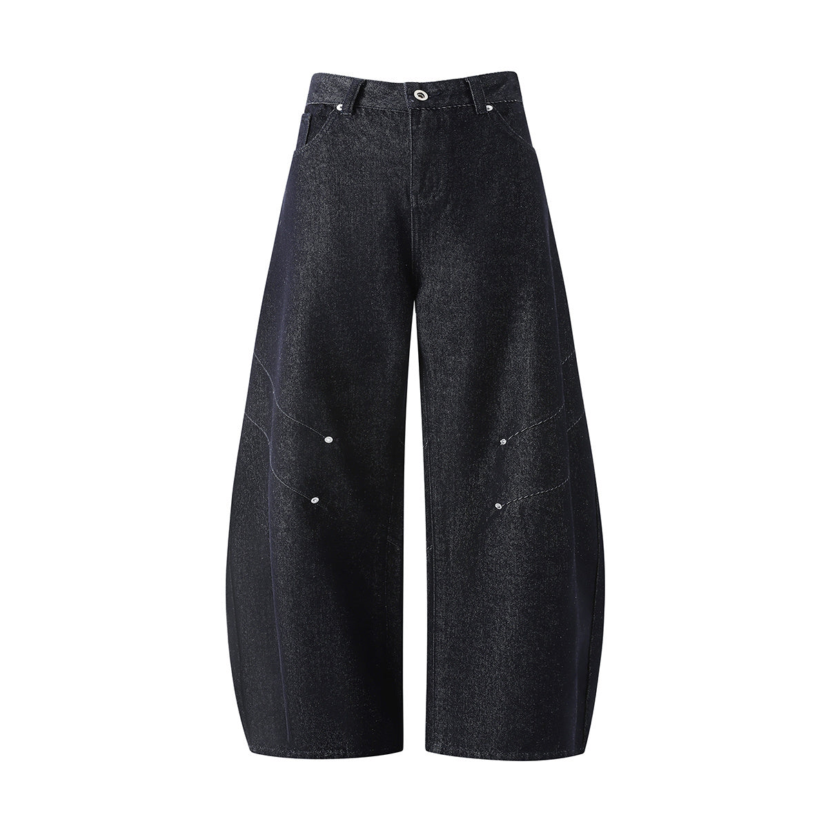 3-6-5.shop Curved Rivet Denim Pants