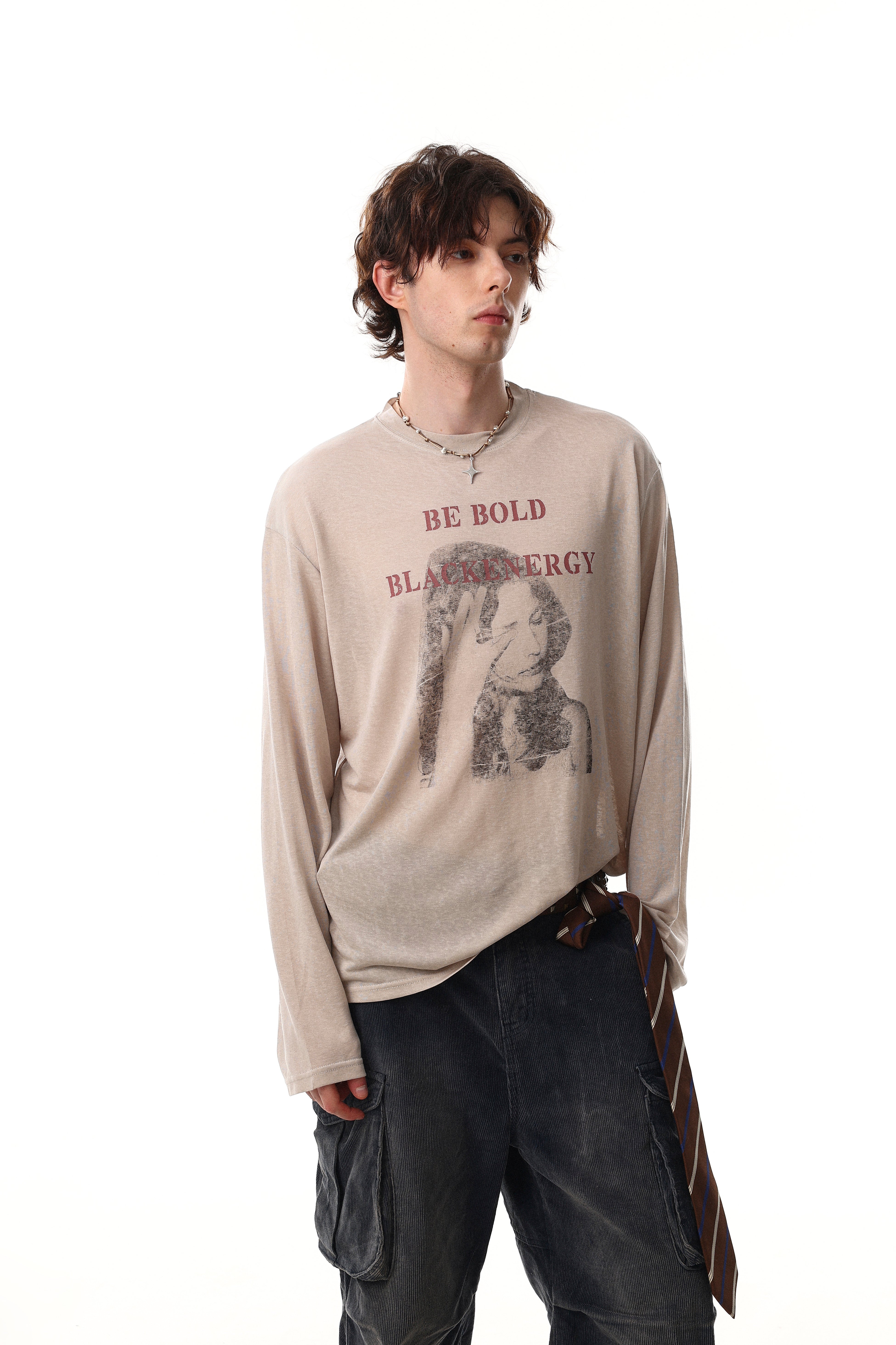 3-6-5.shop “Be Bold” Portrait Graphic Long Sleeve Tee