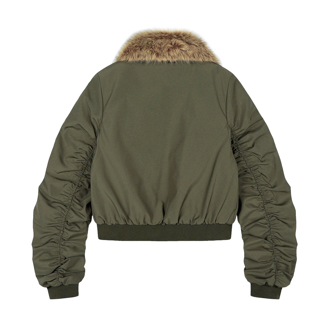 3-6-5.shop Detachable Faux Fur Scarf Bomber Jacket