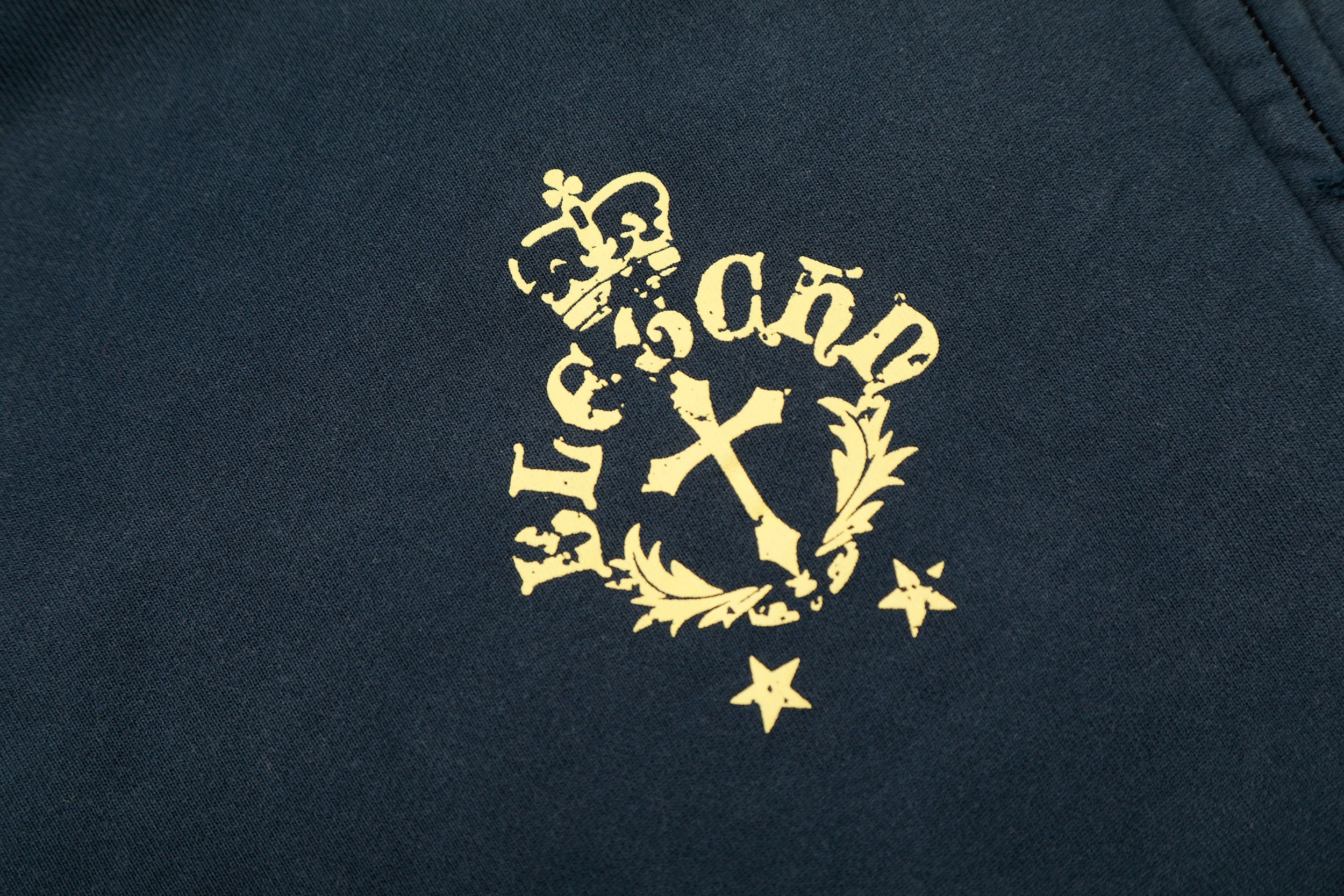 3-6-5.shop Distressed Crest Zip-Up Hoodie
