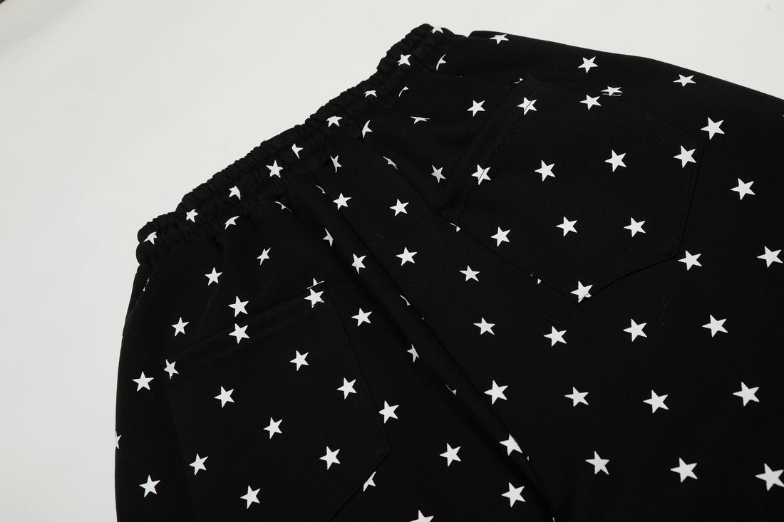 3-6-5.shop All-Over Star Print Wide-Leg Pants