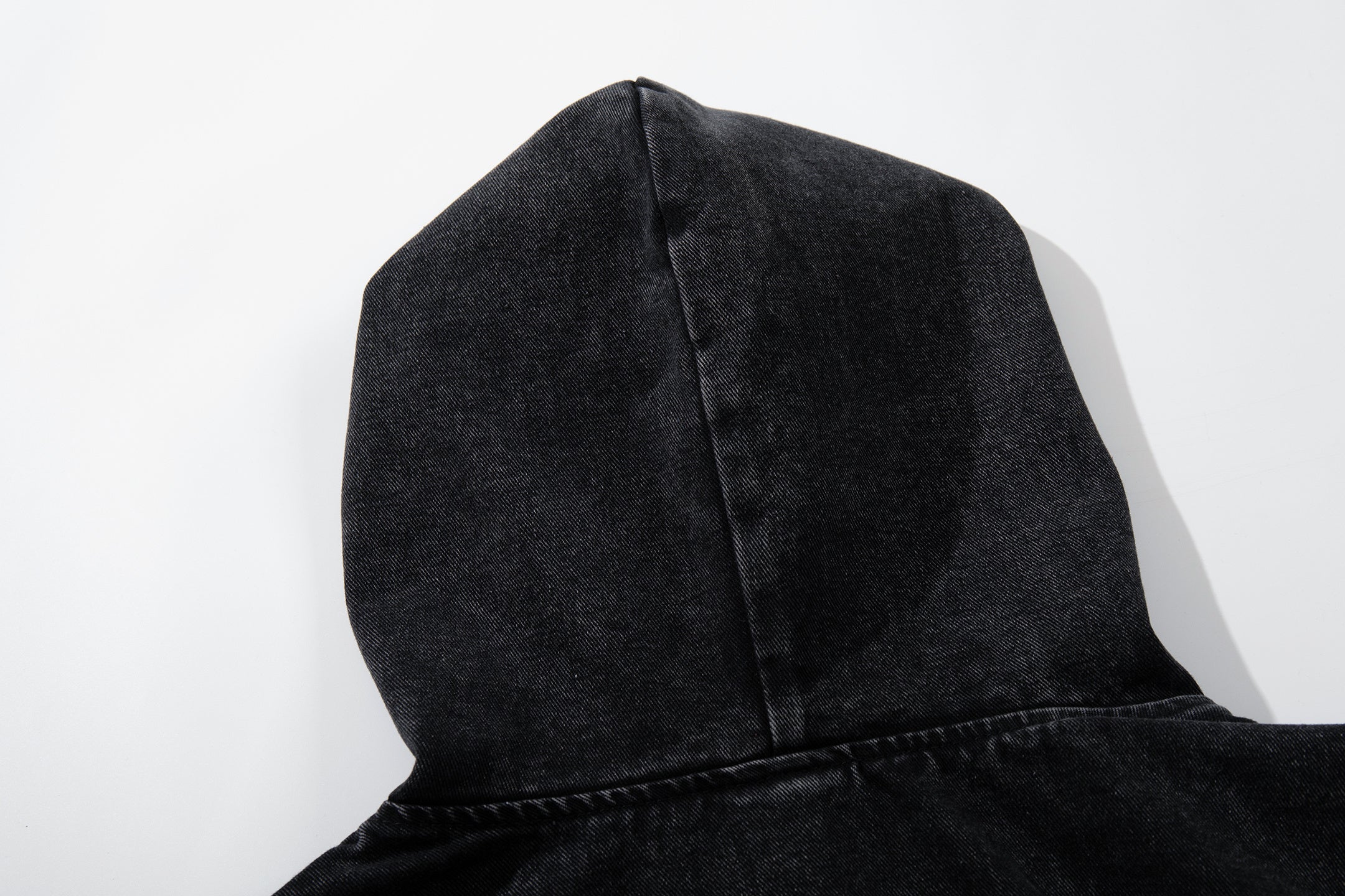 3-6-5.shop Toggle-Front Washed Denim Hoodie