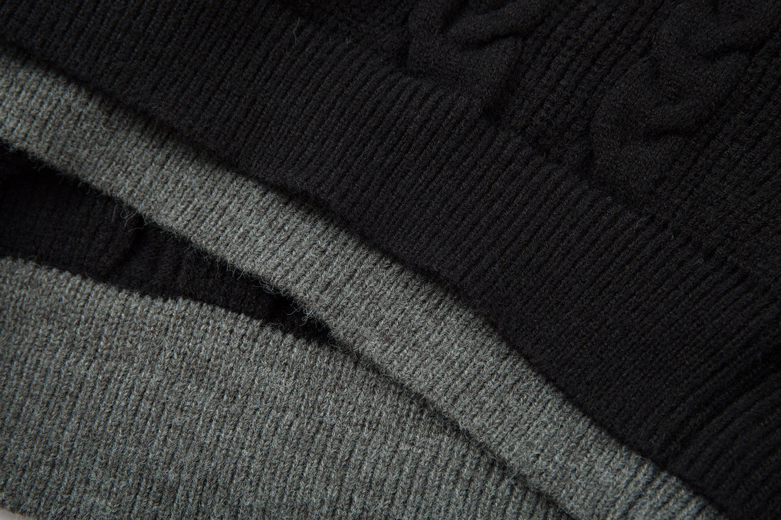 3-6-5.shop Vintage Cable Knit Polo Sweater