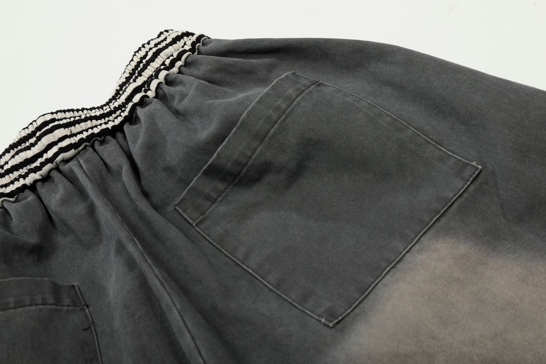 3-6-5.shop Washed Cargo Wide-Leg Pants