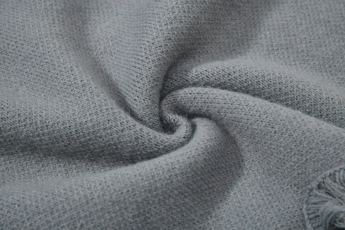 3-6-5.shop Fringe Patch Knit Sweater