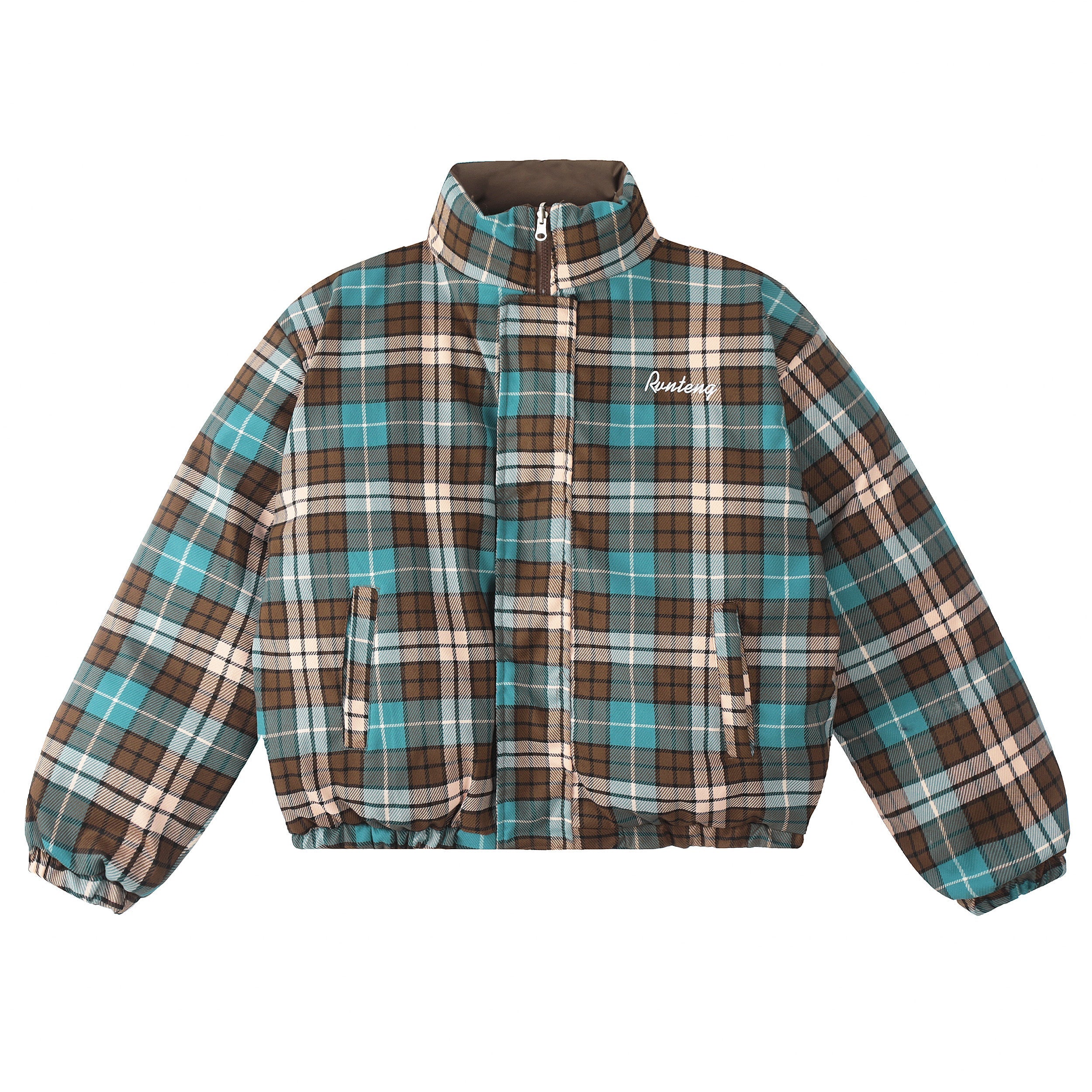 3-6-5.shop Reversible Plaid Puffer Jacket