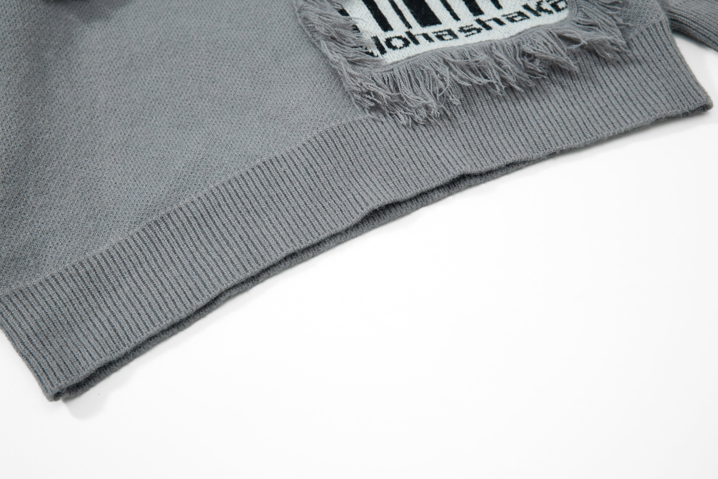 3-6-5.shop Fringe Patch Knit Sweater