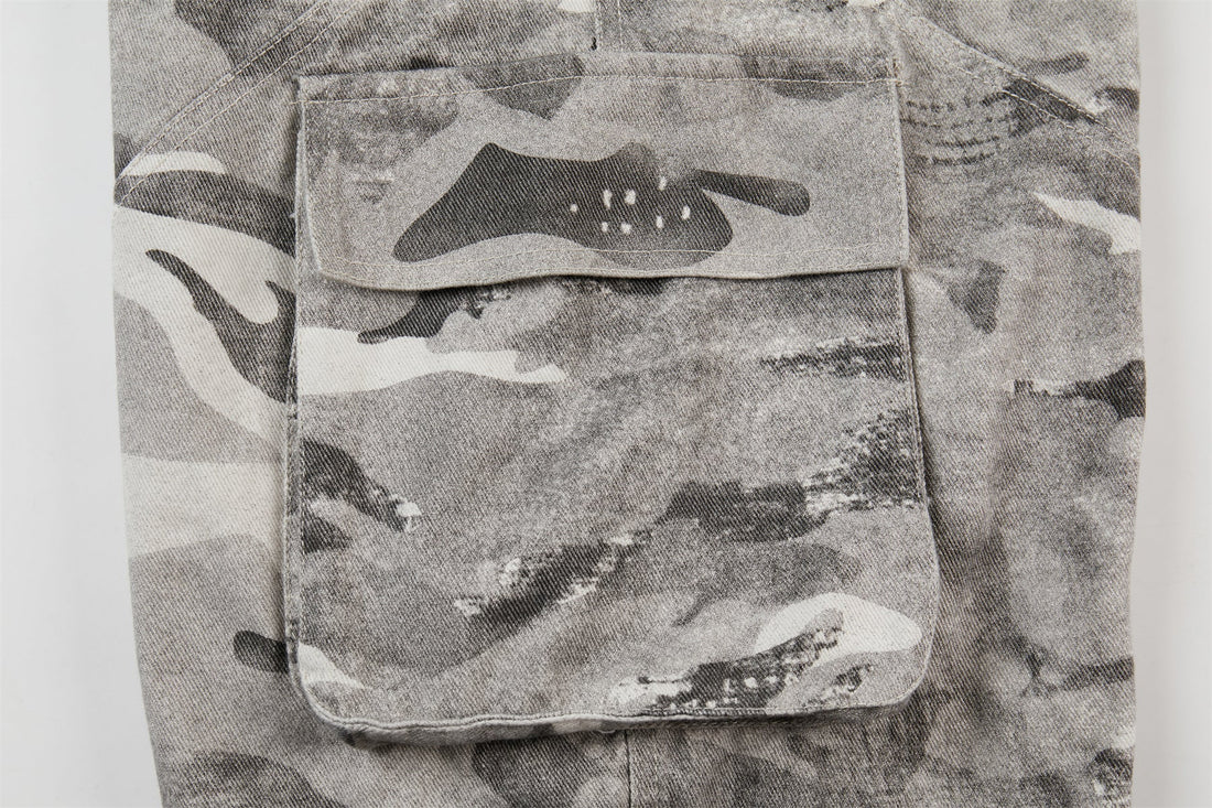 3-6-5.shop Camo Panelled Wide-Leg Pants