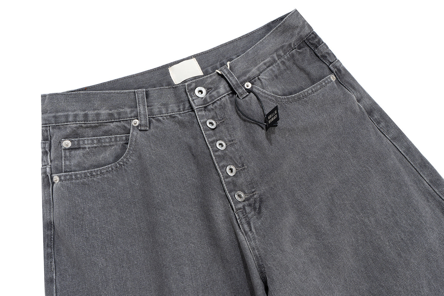 3-6-5.shop Button-Fly Washed Denim Pants