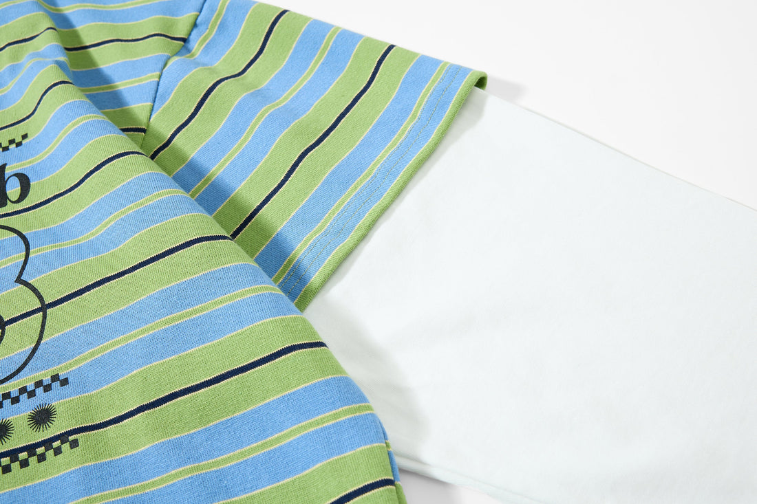 3-6-5.shop Striped Graphic Layered Polo