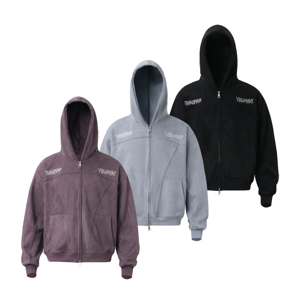 3-6-5.shop “Viewpoint” Suede Track Hoodie