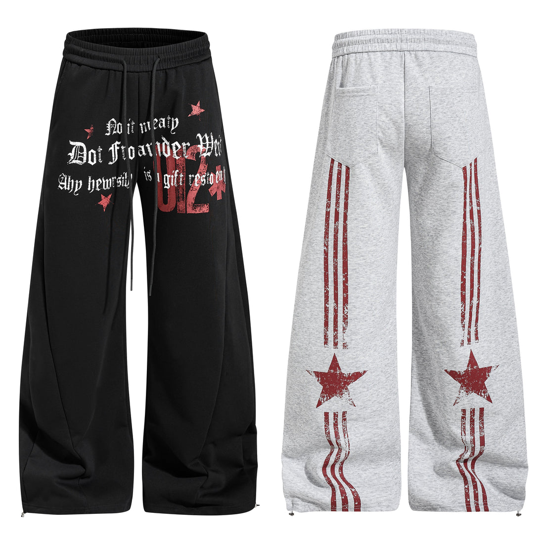 3-6-5.shop Vintage Star Wide-Leg Sweatpants