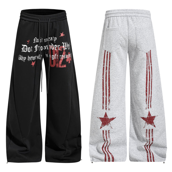 3-6-5.shop Vintage Star Wide-Leg Sweatpants