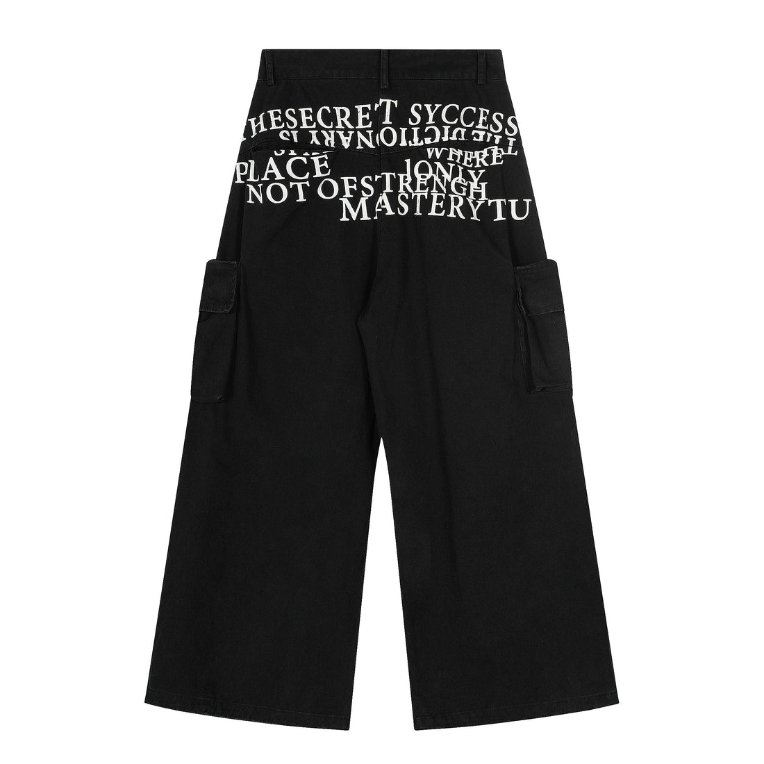 3-6-5.shop Typography Cargo Wide-Leg Pants