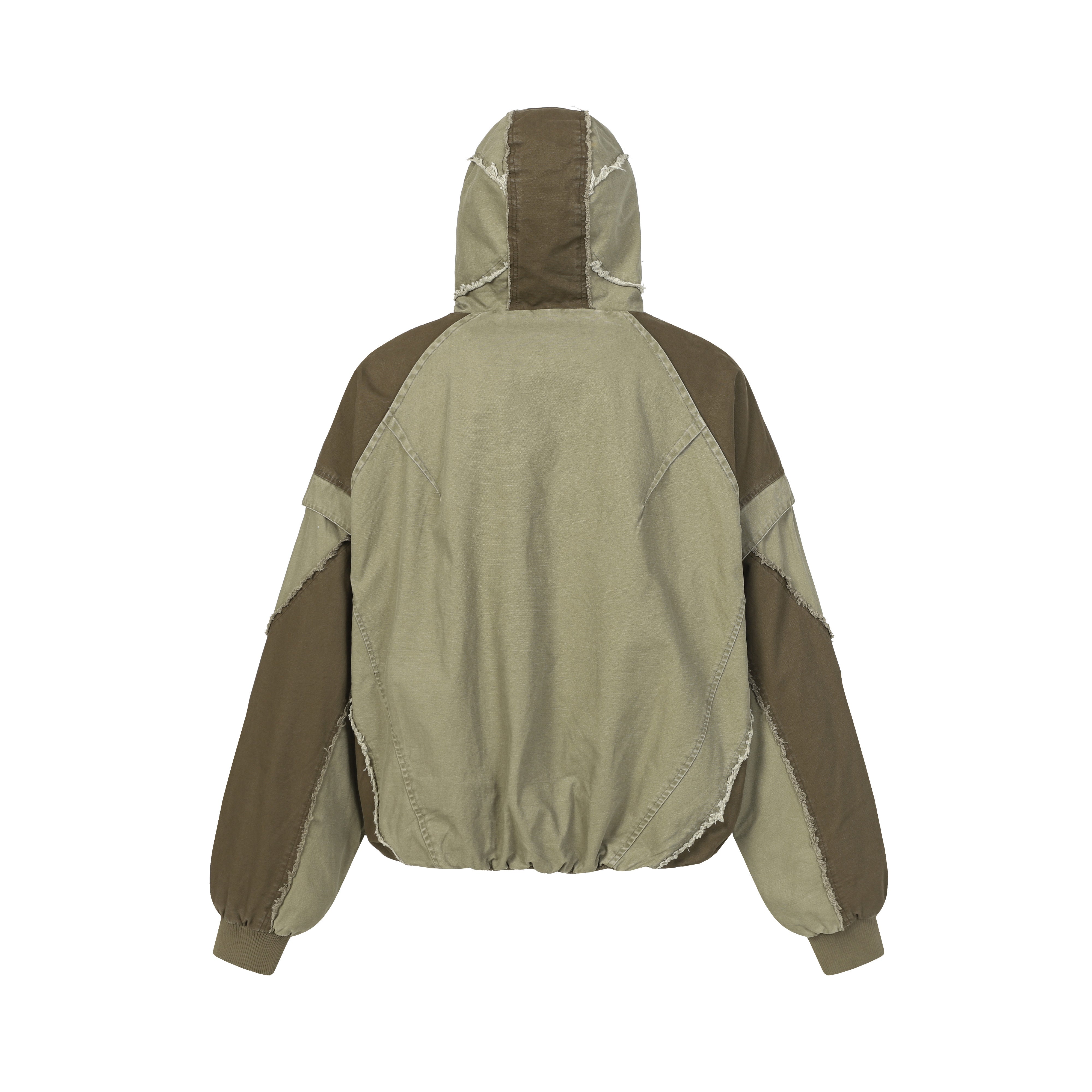 3-6-5.shop Multi-Panel Distressed Hooded Jacket