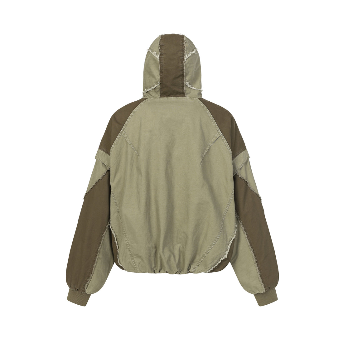 3-6-5.shop Multi-Panel Distressed Hooded Jacket