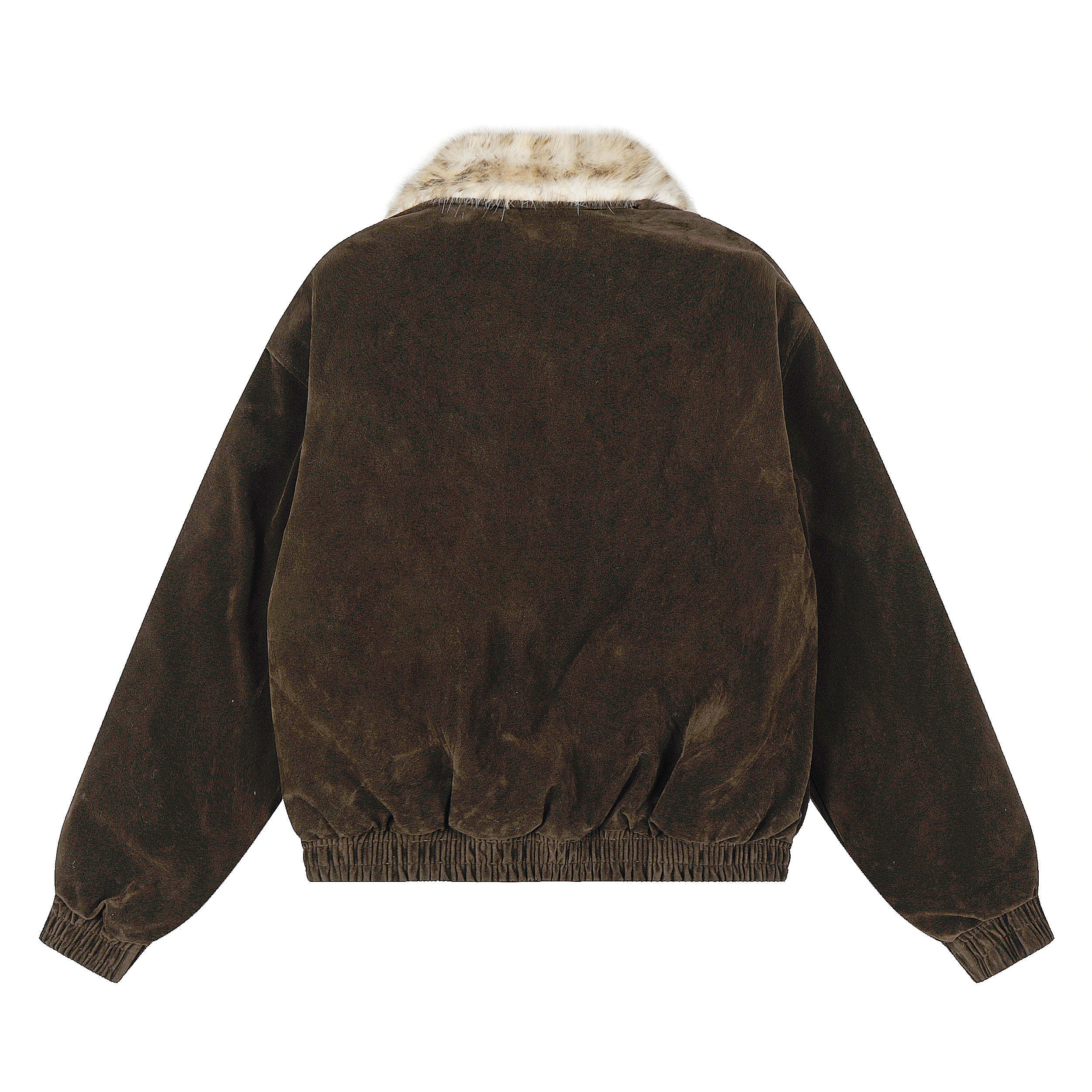 3-6-5.shop Faux Fur Collar Suede-Texture Jacket