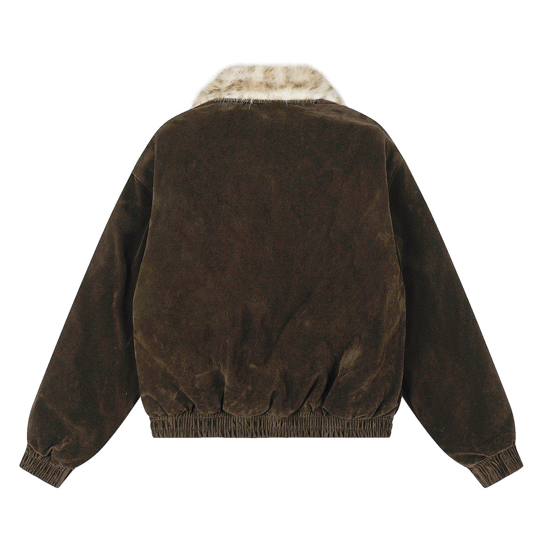 3-6-5.shop Faux Fur Collar Suede-Texture Jacket