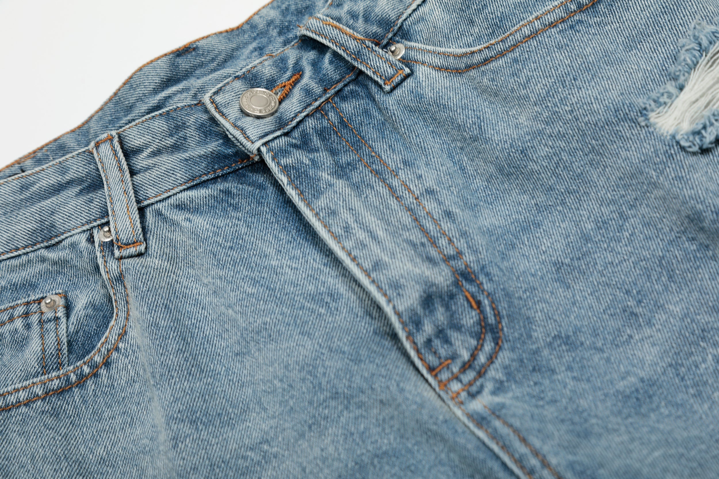 3-6-5.shop Destroyed Fringe Denim Shorts