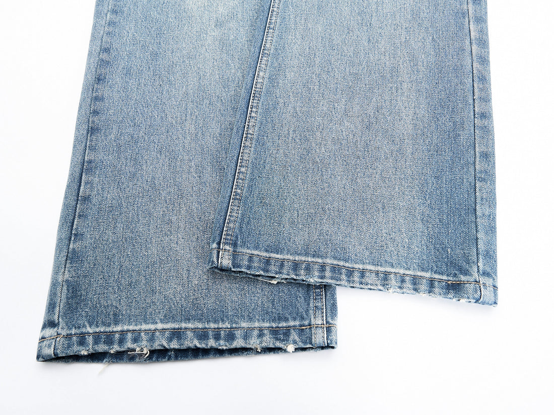 3-6-5.shop Washed Wide-Leg Denim Jeans