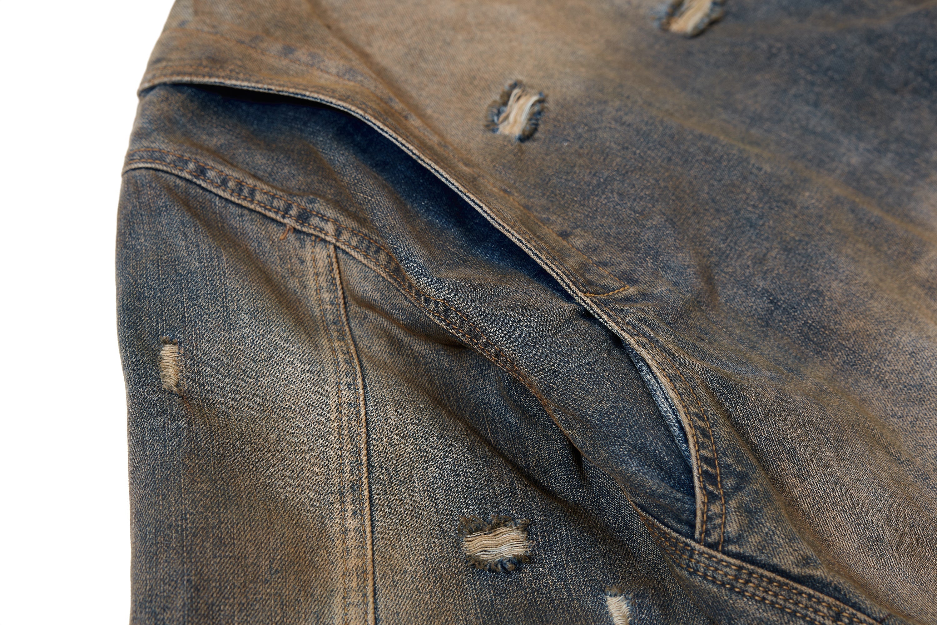 3-6-5.shop Vintage Distressed Denim Jacket
