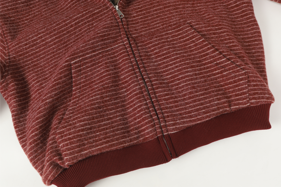 3-6-5.shop Striped Faux Fur-Lined Hooded Jacket