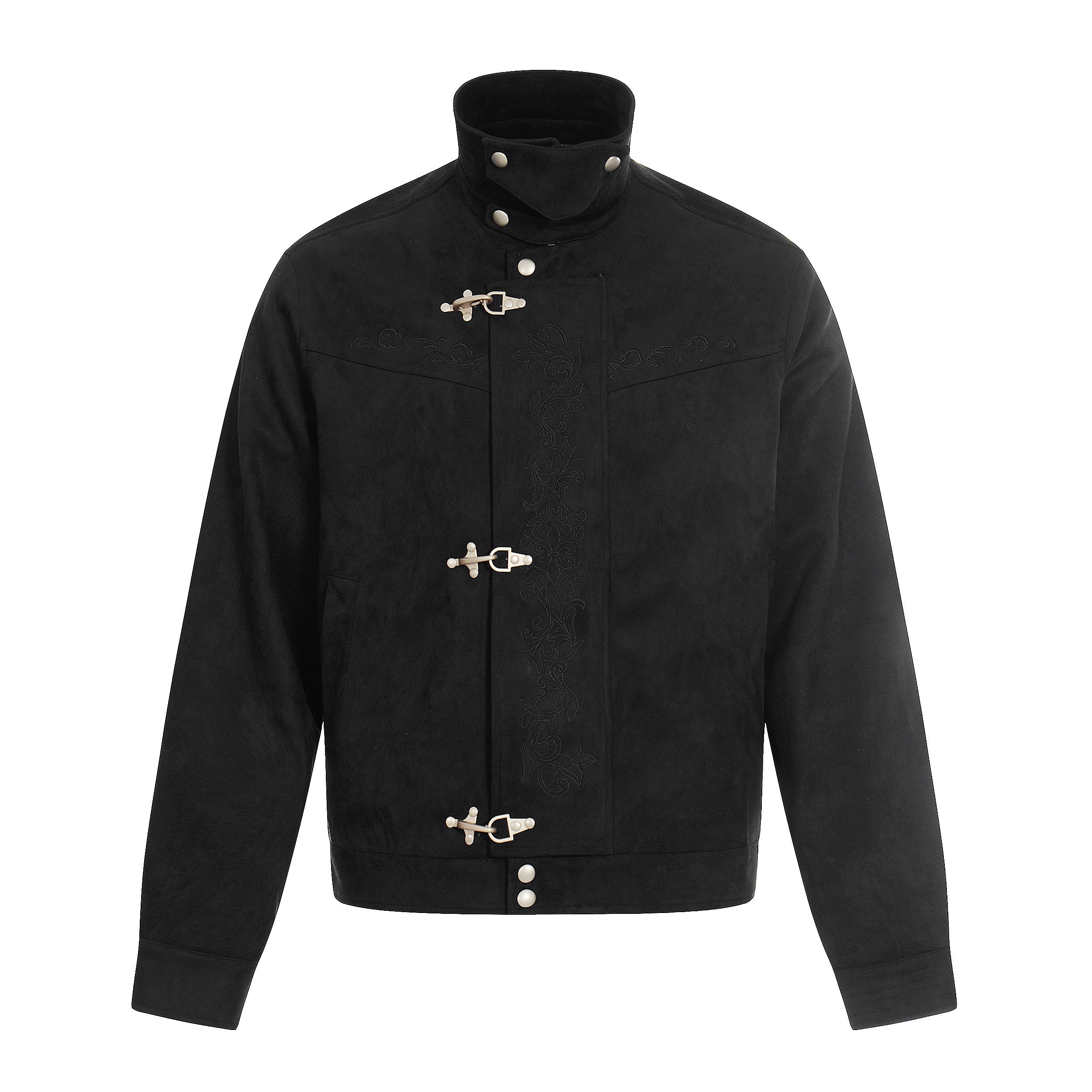3-6-5.shop Toggle-Closure Embroidered Jacket