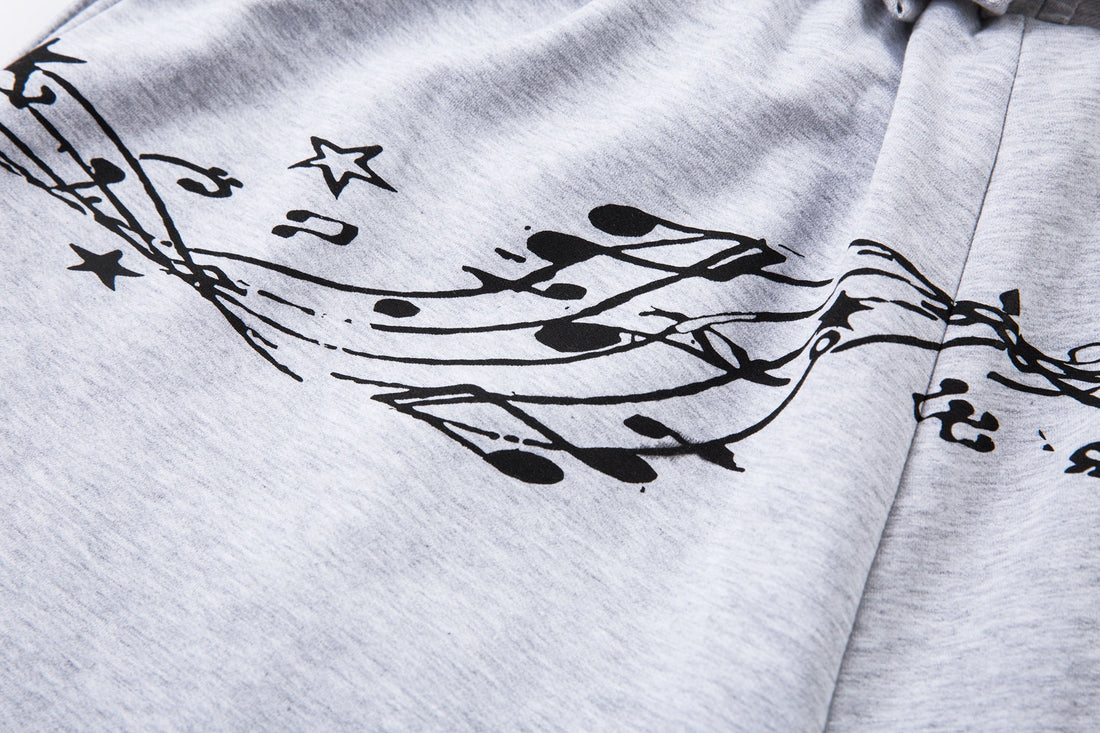 3-6-5.shop Music Graphic Wide-Leg Sweatpants
