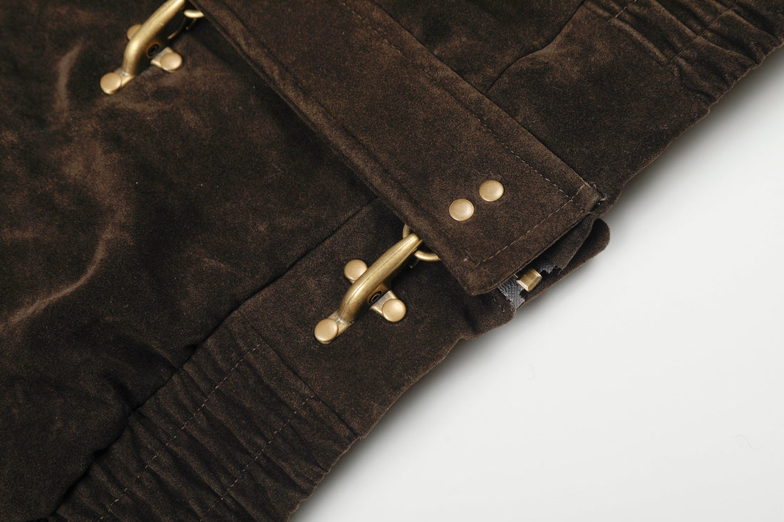 3-6-5.shop Embroidered Suede Metal Clasp Jacket