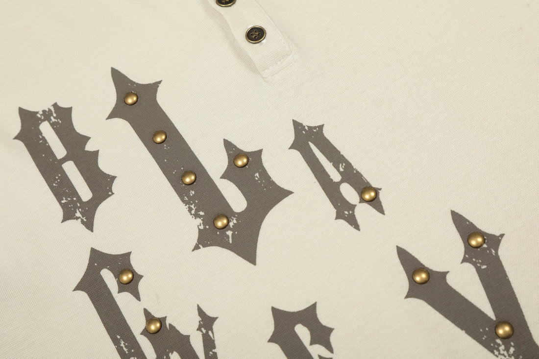 3-6-5.shop Graphic Long Sleeve Henley Tee