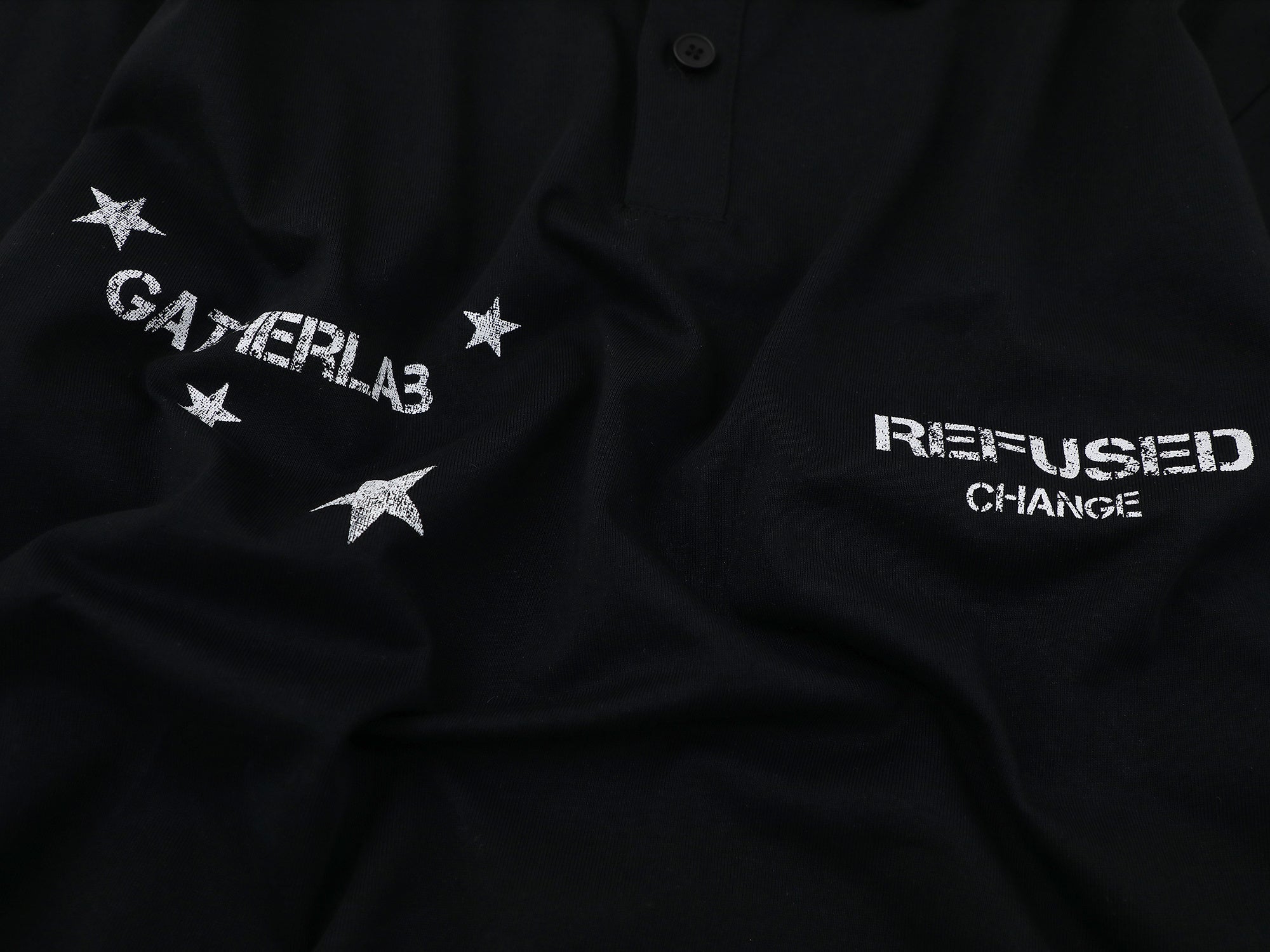 3-6-5.shop Layered Graphic Long Sleeve Polo