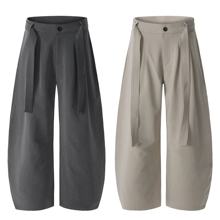 3-6-5.shop Structured Belted Barrel Pants