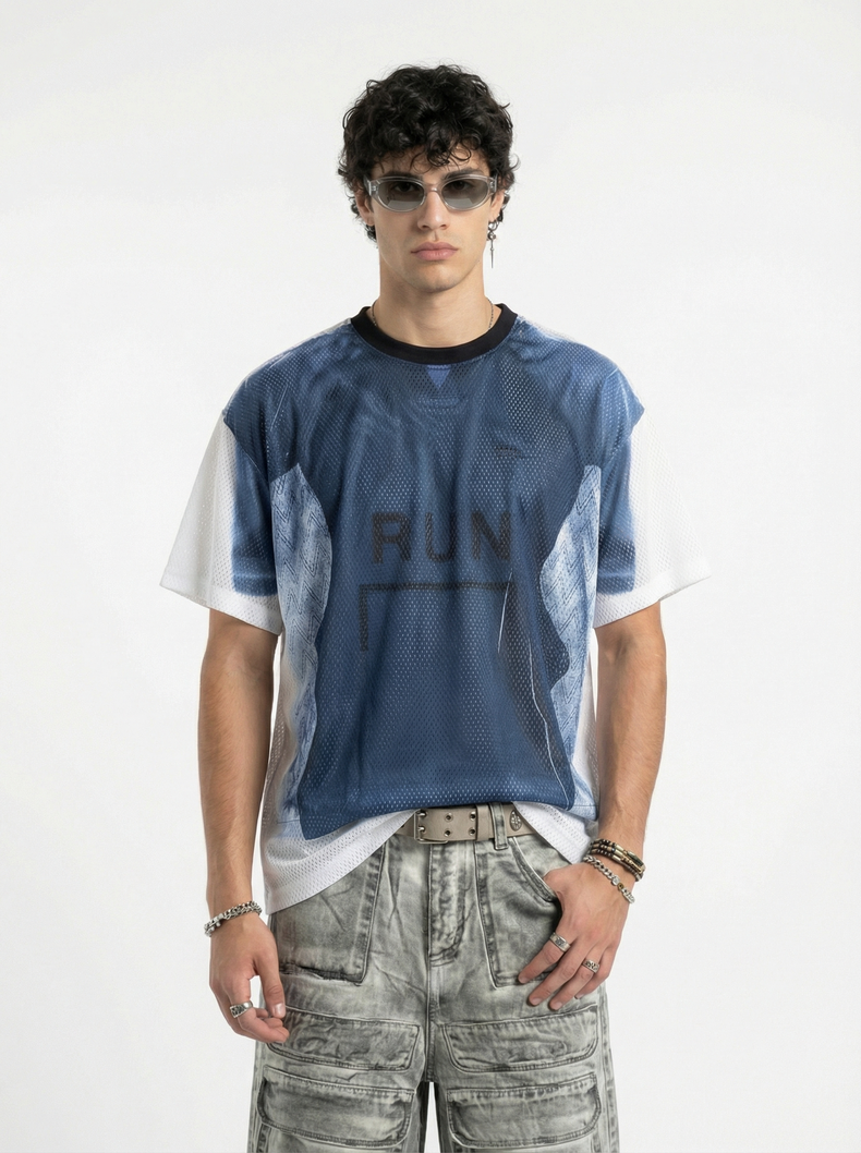 3-6-5.shop Run Graphic Mesh Jersey