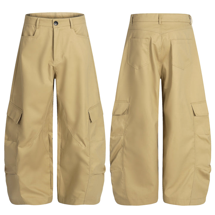 3-6-5.shop Curved Seam Cargo Pants – Khaki